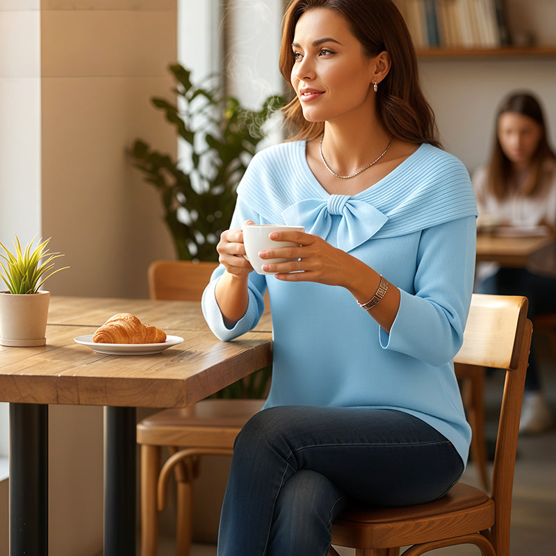 Women’s Knit Sweater with Bow