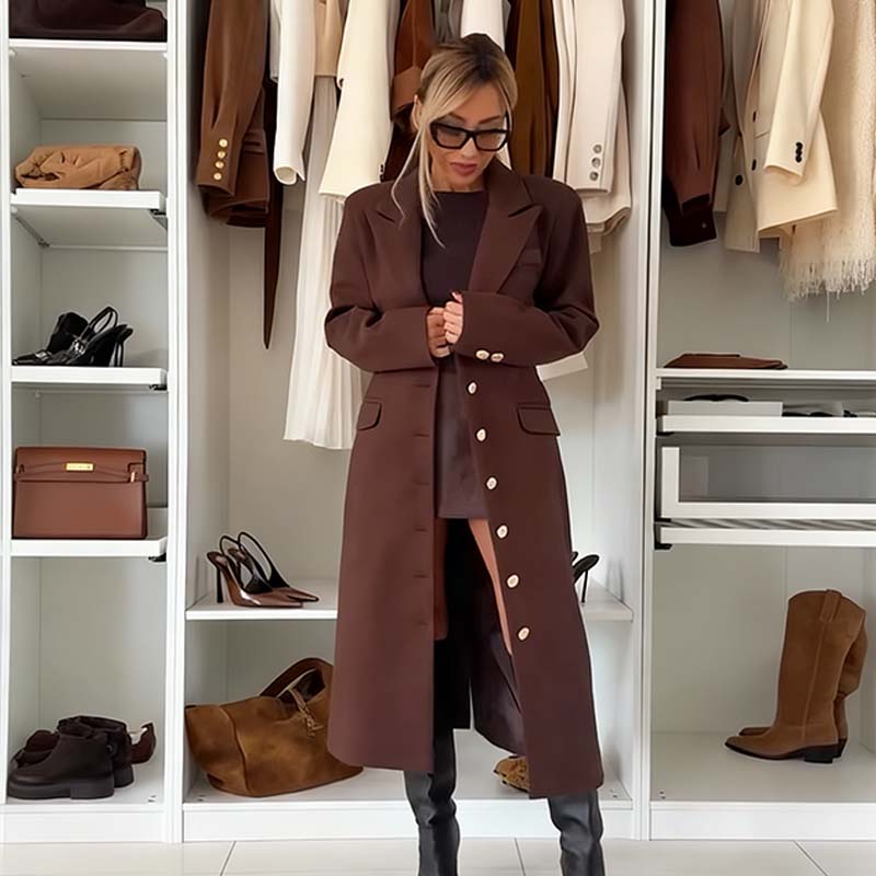 Versatile High-End Fashionable Long Trench Coat