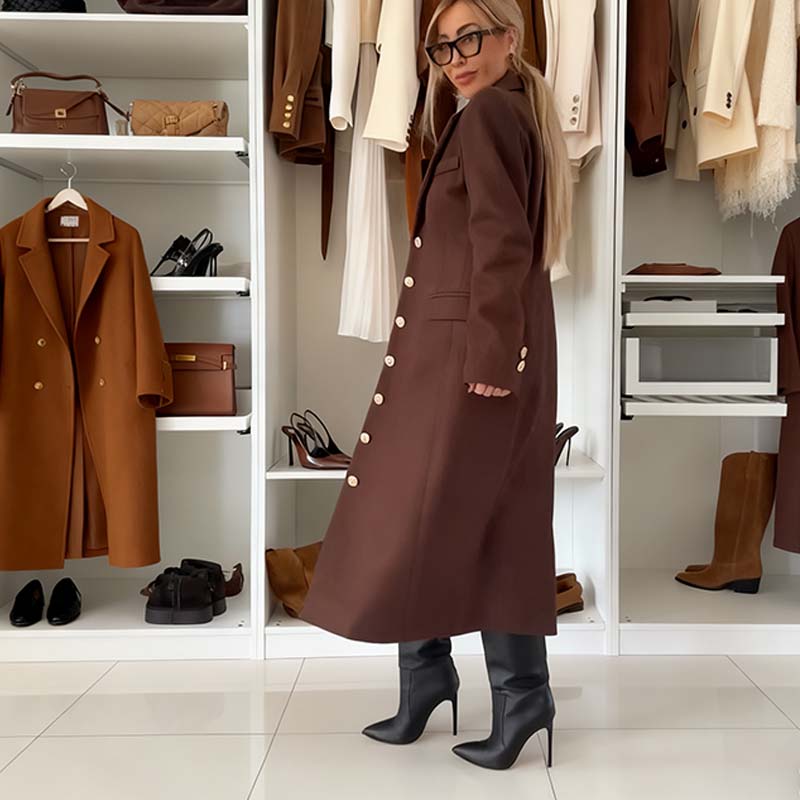 Versatile High-End Fashionable Long Trench Coat