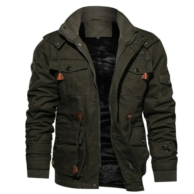 Men’s Winter Drawstring Cotton Military Driver Jacket – Comfort and Style Combined