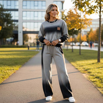 Women's Casual Gradient Top and Pants Set
