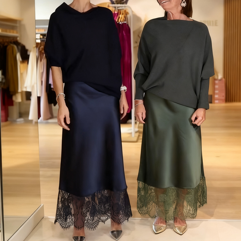 Women's Elegant Top & Skirt 2-Piece Set