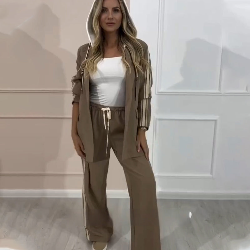 Women’s Luxe Soft-Touch Hooded Coat & Pants Set