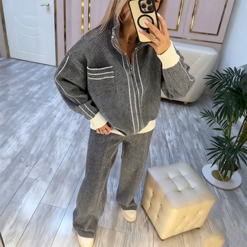 Women’s Stylish Jacket & Pants 2-Piece Set