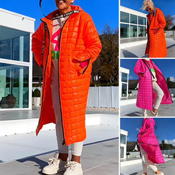 Women’s Chic Long Quilted Hooded Down Coat