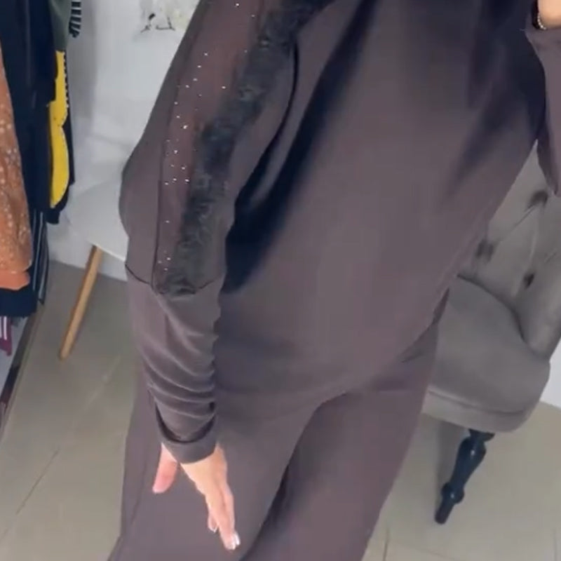 Women's Casual Patchwork Top & Pants Set