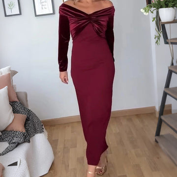 Elegant Off-Shoulder Maxi Dress