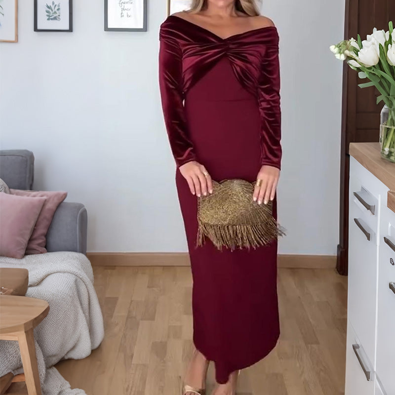 Elegant Off-Shoulder Maxi Dress