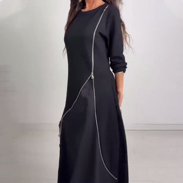 Women's Long Sleeve A-Line Maxi Dress