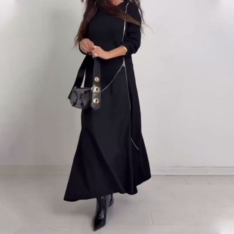 Women's Long Sleeve A-Line Maxi Dress