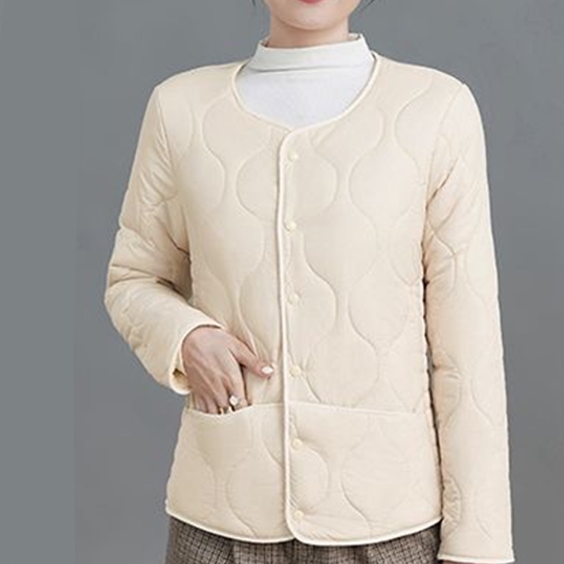 Women's Warm Quilted Button-Up Jacket