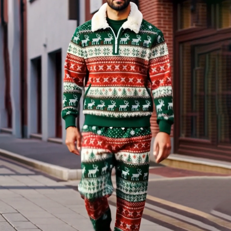 Men's Christmas Knit Sweater & Pants 2-Piece Set