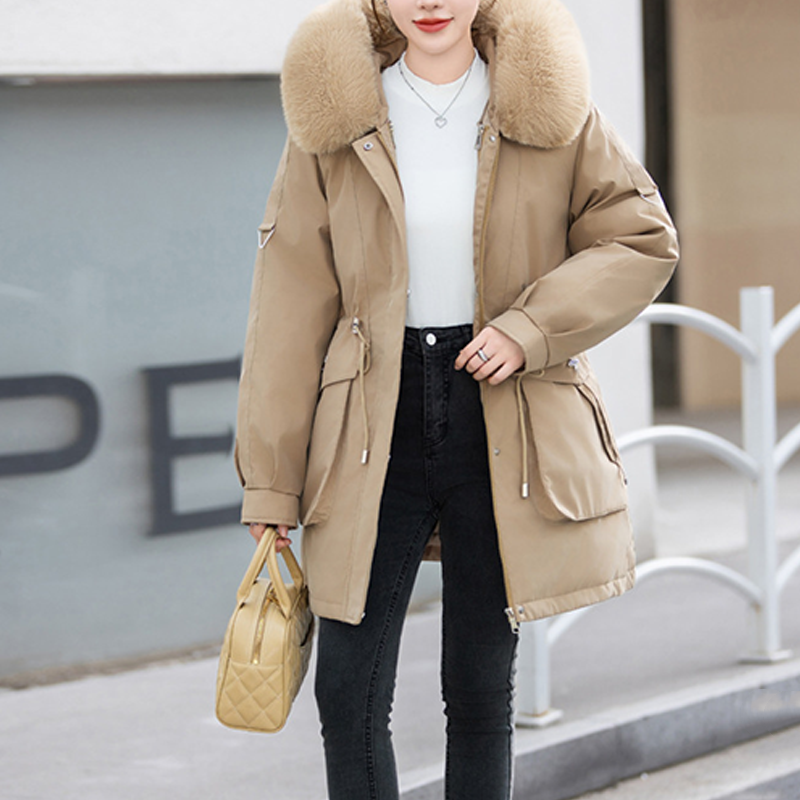 Women's Warm Coat with Detachable Liner & Faux Fur Hood