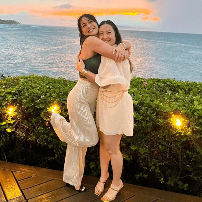 Elastic Sequin Pants