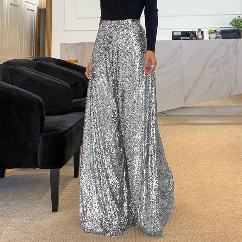 Women’s Trendy Sequin High Waist Wide Leg Pants