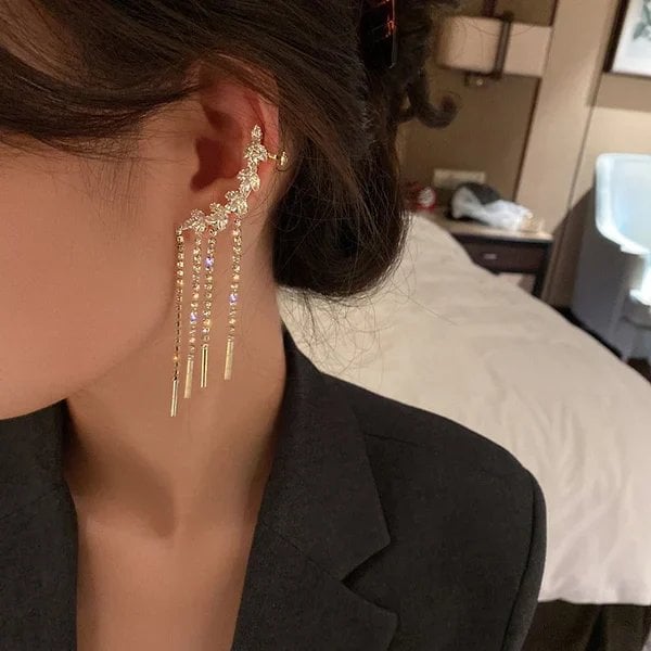 Willow Tassel Ear Cuff Earrings