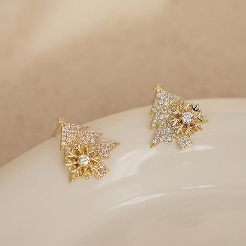Rotatable Christmas Tree Earrings