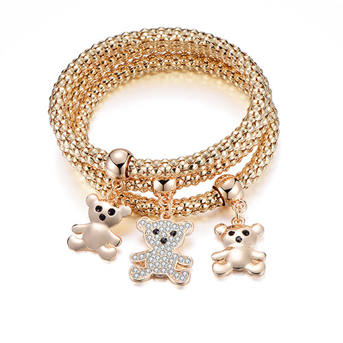Bear Bell Elastic Popcorn Chain Animal Bracelets For Women