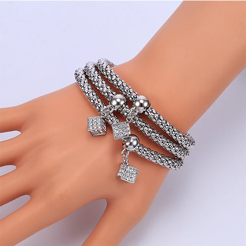 Shiny Crystal Cube Bracelet For Women