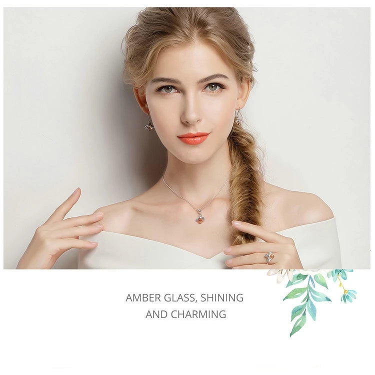 Dancing Bees Necklace - 925 Sterling Silver