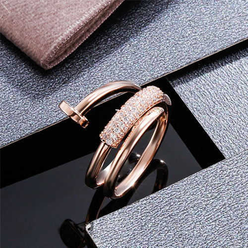 Gold Silver Color Nail Rings for Women