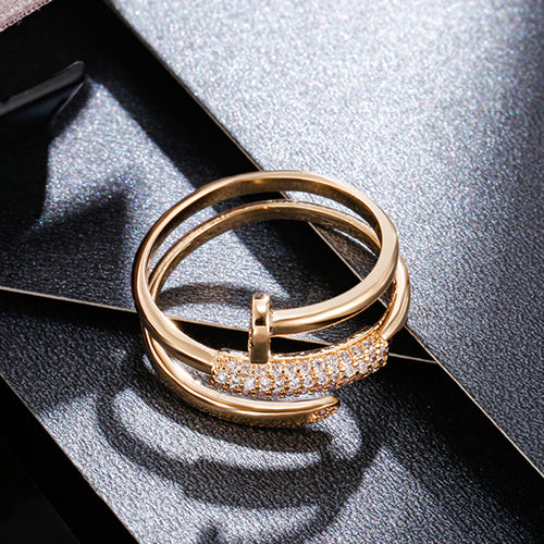 Gold Silver Color Nail Rings for Women