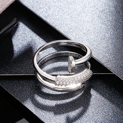 Gold Silver Color Nail Rings for Women