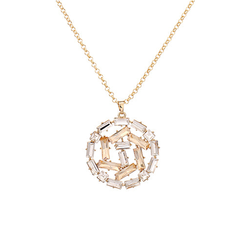 Trendy Round Geometric Pendant Necklace For Women