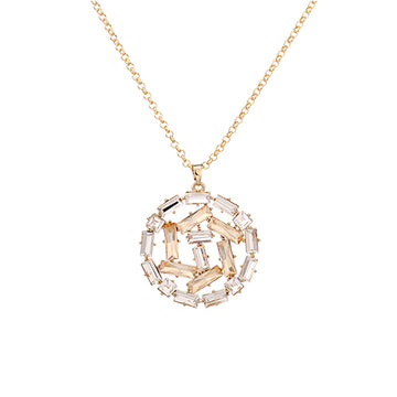 Trendy Round Geometric Pendant Necklace For Women