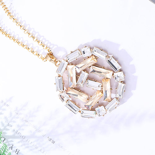 Trendy Round Geometric Pendant Necklace For Women