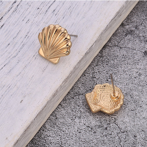 Stainless Steel Shell Small Stud Earrings