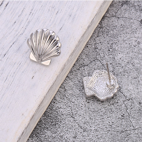Stainless Steel Shell Small Stud Earrings
