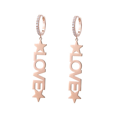Love Letters Stainless Steel Hoop Earrings