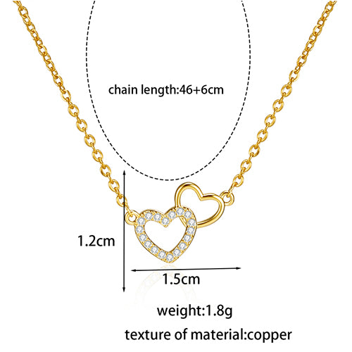 Lovely 2 Heart Pendant Women's Necklace