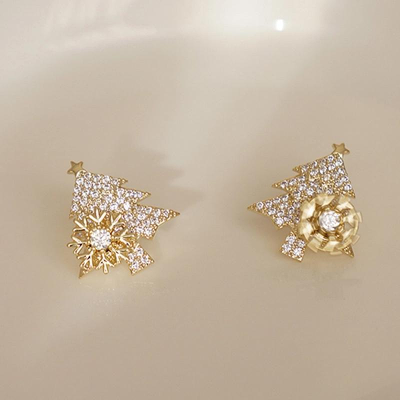 Rotatable Christmas Tree Earrings