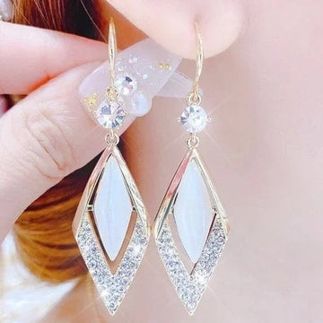 Fashion Rhombus Zircon Earrings Success